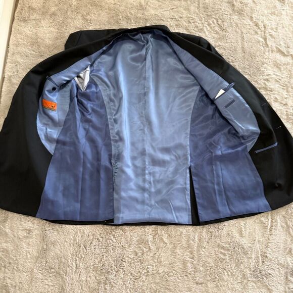 Enzo Tovare Men’s Black 100% Wool Blazer 48L Sartorial AMF Suit Jacket Career - Picture 2 of 8